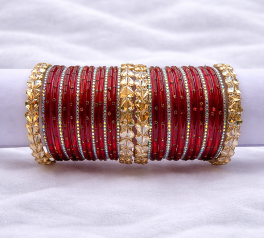 Elegant Glass Bangle Set For Party / Weddings