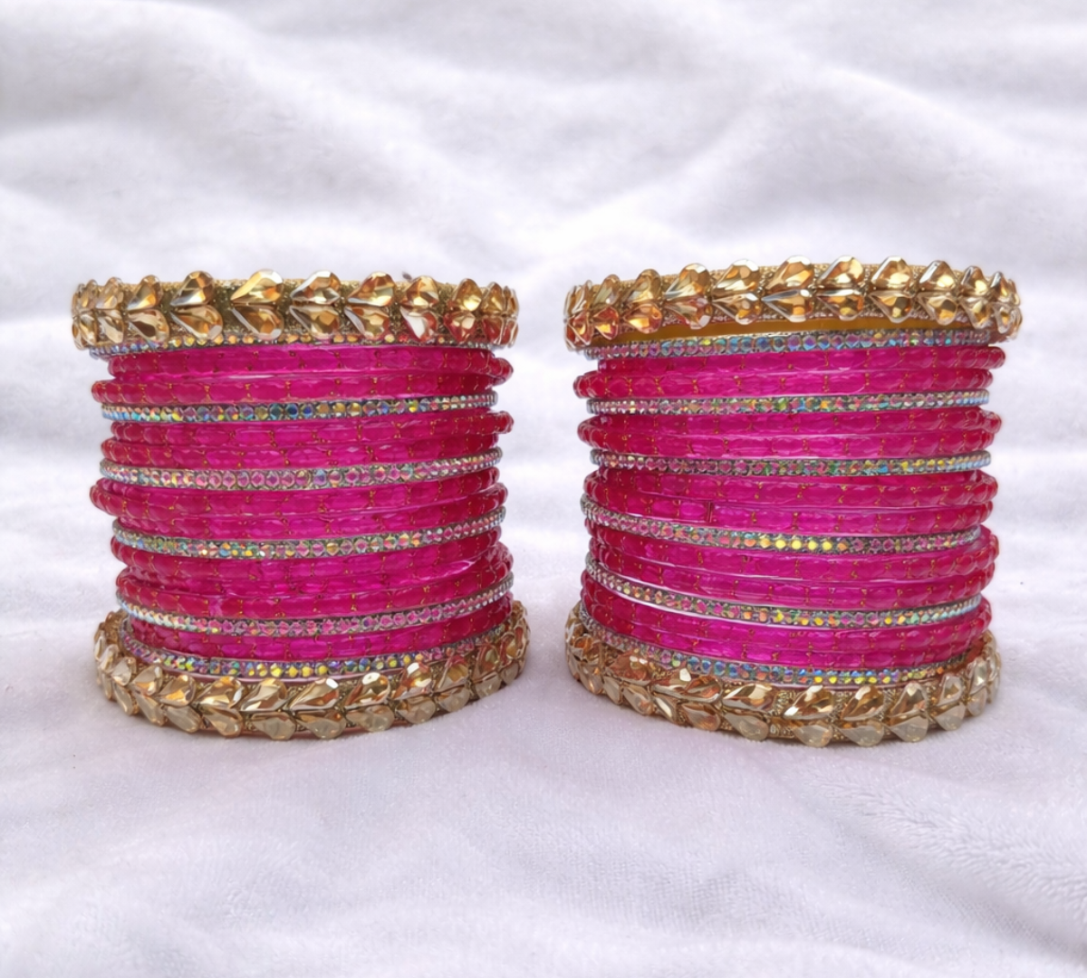 Raindrop Multicolor Glass Bangles Set