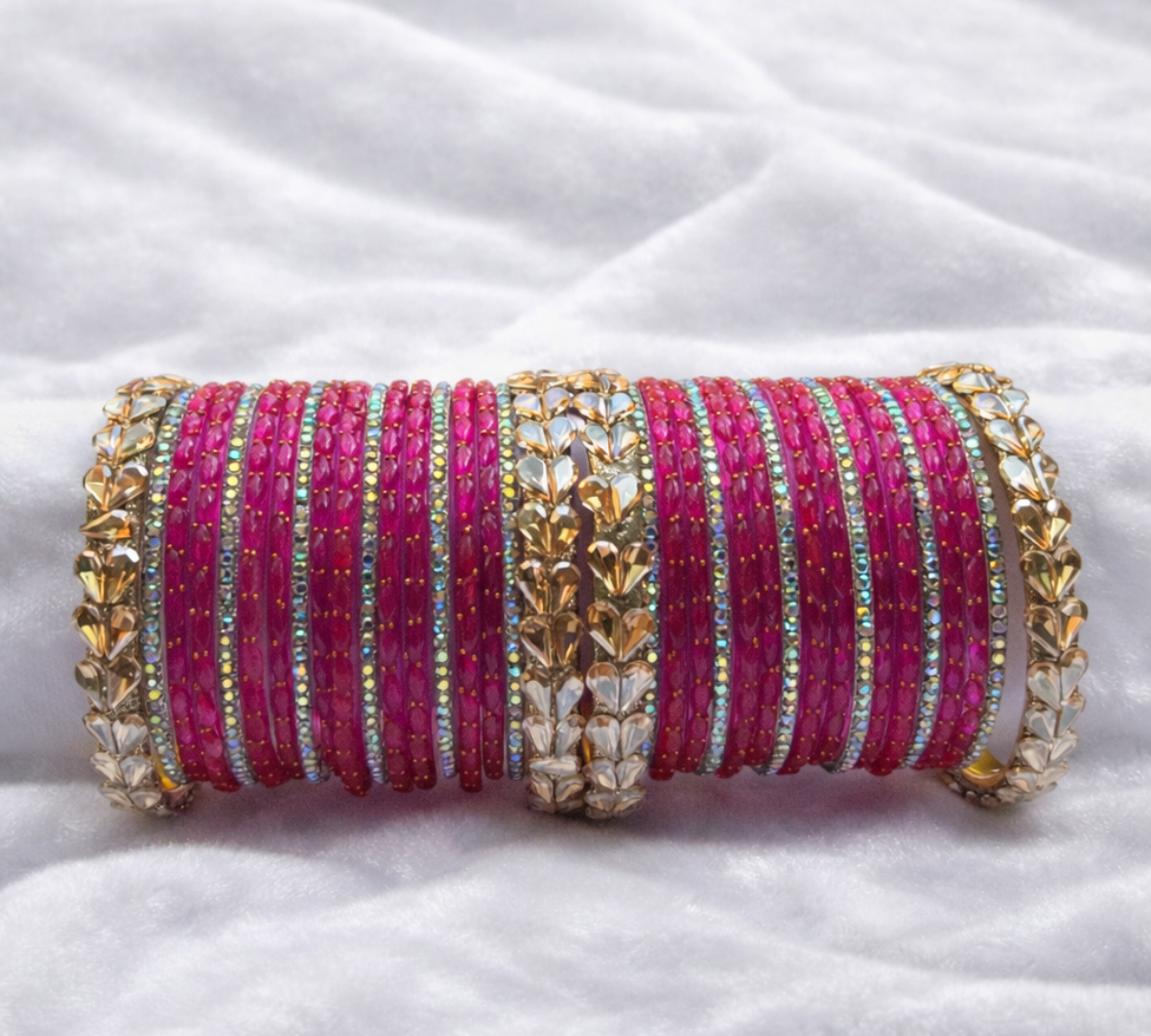 Raindrop Multicolor Glass Bangles Set