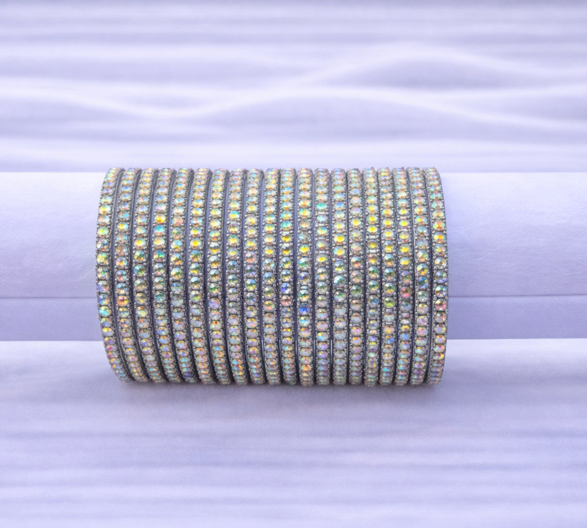 Raindrop Multicolor Glass Bangles Set